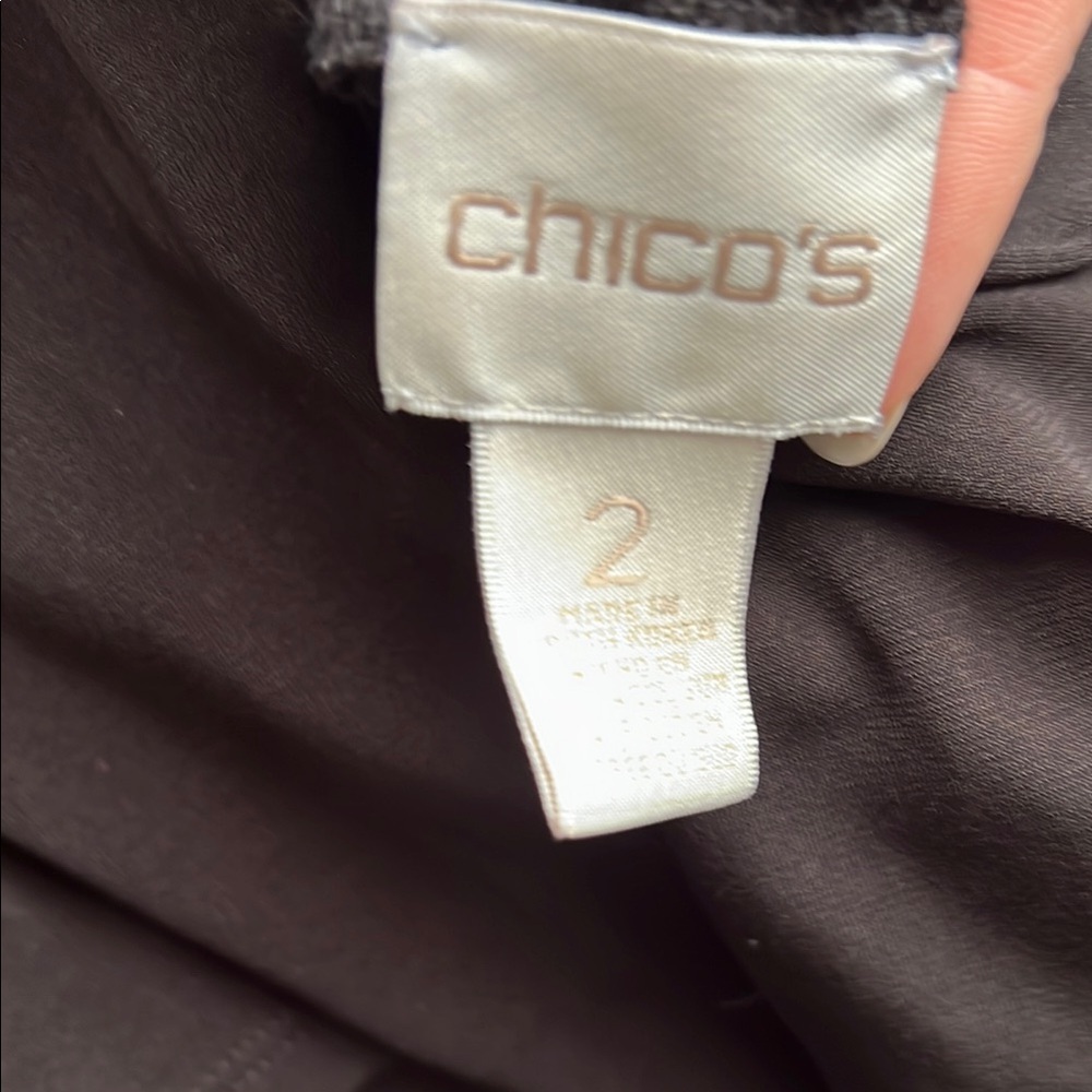 Chico's Black Ruched Relaxed Blouse - Picture 9 of 9